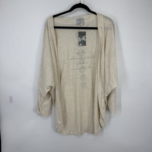 Nogah Chakras Kimono Top O/S Natural Ivory Linen Blend NEW Art to wear - Picture 10 of 12